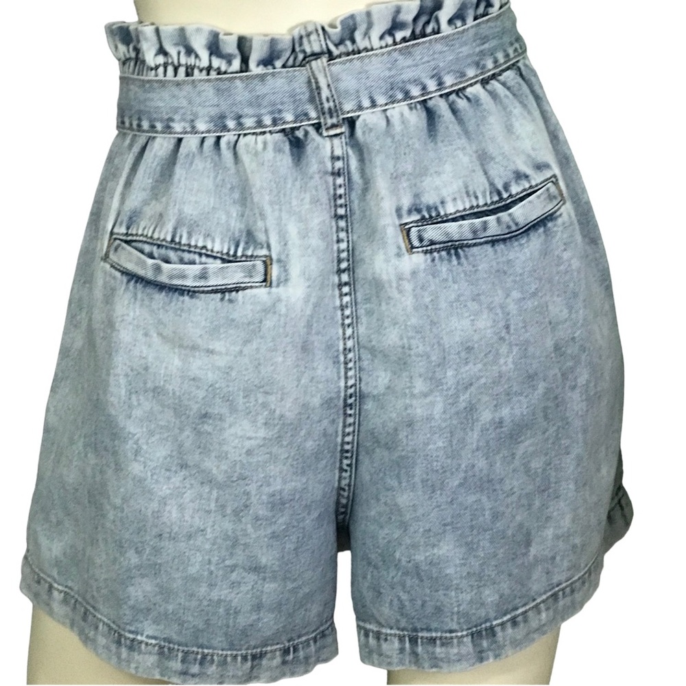 Banana Republic Paper Bag Faded Indigo Tie Waist Shorts 12 - Picture 2 of 9